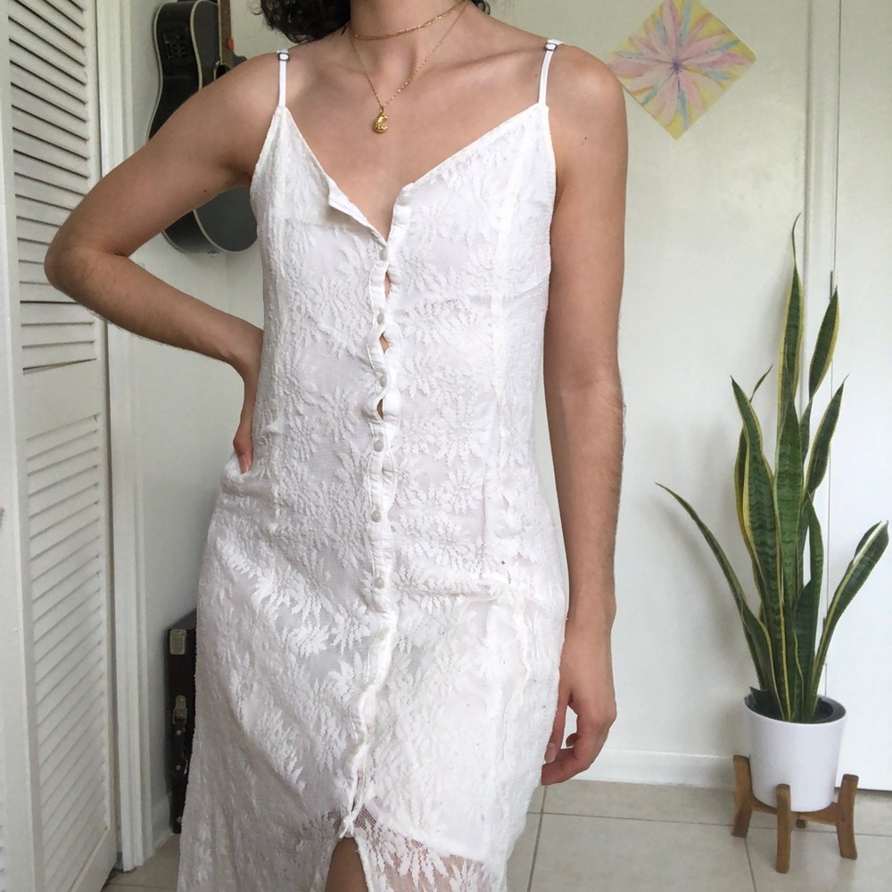 Hollister White Lace Maxi Sundress